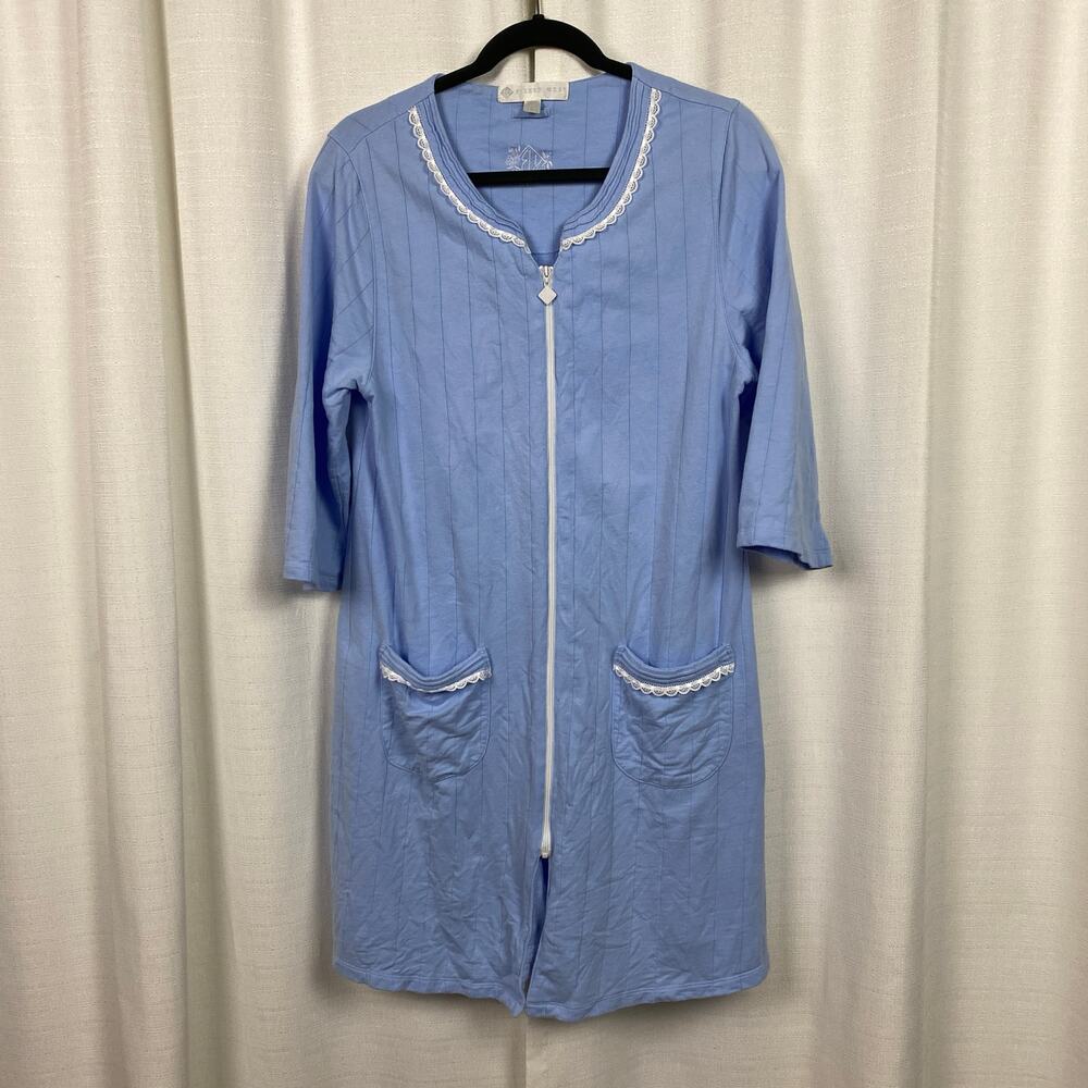 Eileen West 3/4 Sleeve Zippered Short Gown Coat Sz.S/M